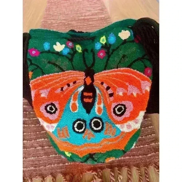 Handmade Needle Punch Drawstring Bucket Bag - Picture 2 of 10